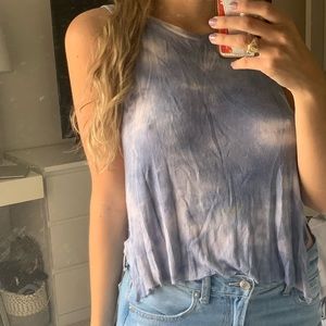 Sky blue tie dye tank